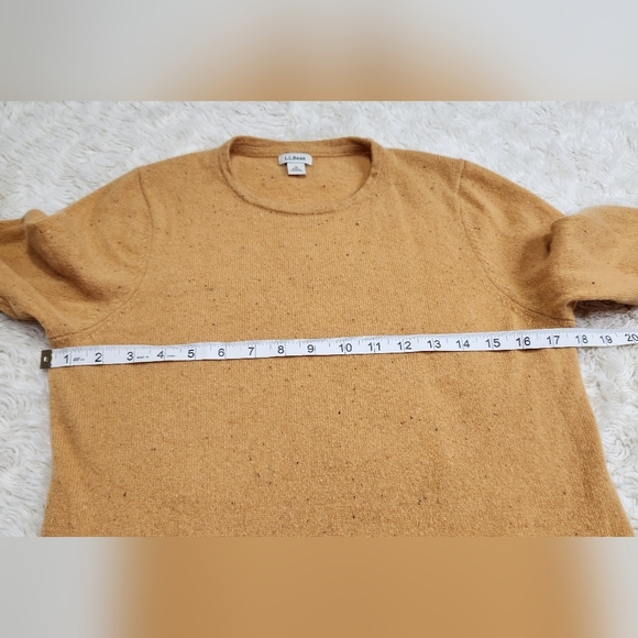 L.L. Bean Womens 100% Cashmere Long Sleeve Sweater Toffee Sz Medium Petite - Picture 5 of 9